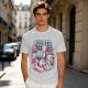 Olive t-shirt with dinosaur chef and cute character cooking graphic