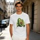 Olive Green T-Shirt with Cute Running Avocado Graphic