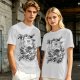 Olive T-shirt with One Piece Going Merry Ship Ink Art Print