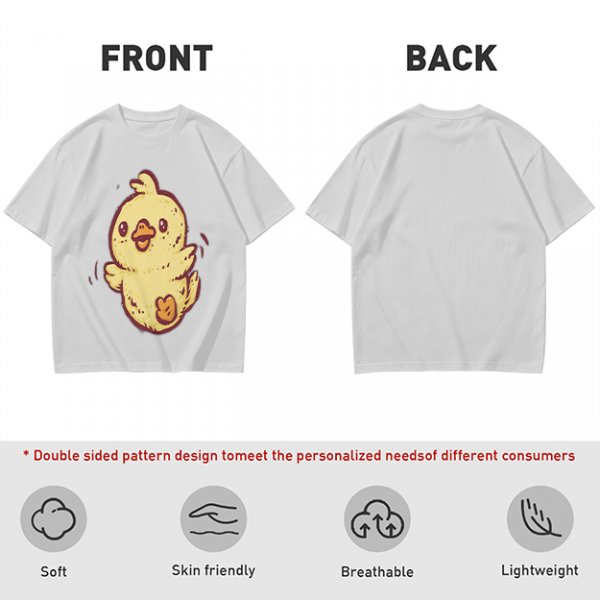 Olive T-Shirt With Cute Cartoon Chick Graphic