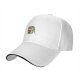Black baseball cap with cute T-rex holding coffee graphic