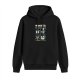 Black hoodie with winter starter pack graphic featuring mug, snowman, snowflake and gift