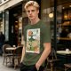 Howl's Moving Castle Stamp Graphic Olive T-Shirt