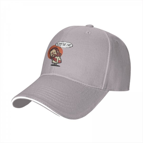 Black Baseball Cap With Cute Cartoon Jesus Graphic And Speech Bubble