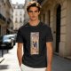Olive T-Shirt with Japanese Style Sushi Chef Cat Print