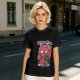 Olive T-shirt with Spider-Punk Cat Playing Guitar Graphic