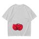 Olive green t-shirt with cute hugging red beans graphic