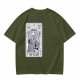 Olive T-Shirt With The Wizard Tarot Card Style Graphic Print