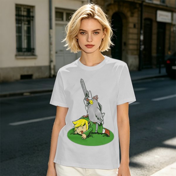 Legend of Zelda Cucco Defeats Link Graphic T-Shirt