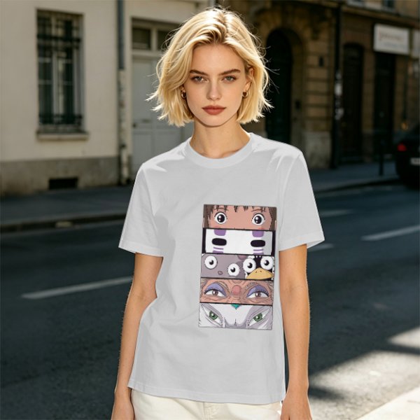 Spirited Away Character Eyes Graphic Olive T-Shirt