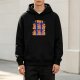 Black hoodie with funny fox pun graphic design