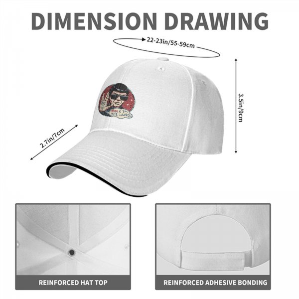 Black baseball cap with Spock graphic and 'Spock to the Wind' print
