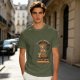 Olive t-shirt with coffee moka pot mouse shop graphic and coffee love quote