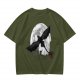 Olive T-Shirt Featuring Night Fury Dragon Flying In Front Of Full Moon