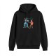 Black hoodie with retro fighting game character graphic print