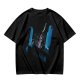 Olive Graphic T-Shirt With Futuristic Silhouette Figures Print