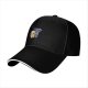 Black baseball cap with cute blue monster holding a foamy beer mug