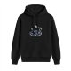 Black hoodie with vintage cartoon devil characters on pentagram