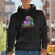 Black graphic hoodie with ElisaSue neon art print