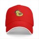 Black baseball cap with cartoon astronaut avocado print