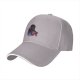 Black baseball cap with anime silhouette and star graphic design