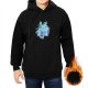 Black hoodie with watercolor Totoro graphic print