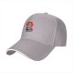 Black baseball cap with red sun and warrior graphic print