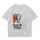 Olive T-Shirt with Surfer Pizza Character and Argyle Pizza Print