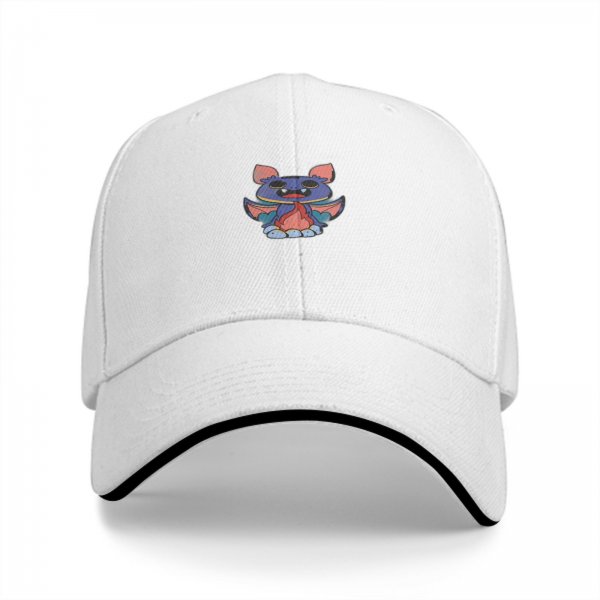 Black Baseball Cap With Cute Vampire Bat Graphic Print