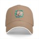 Black Baseball Cap with Blue Sea Pirate Ship Graphic Print