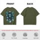 Olive T-Shirt With Celestial Dreamcatcher And Animal Artwork