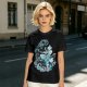 Olive T-shirt with Waterbender Character and Wave Art Print