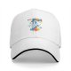 Black baseball cap with playful unicorn rainbow poop graphic