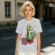 Olive T-Shirt with Cartoon Avocado Globe Travel Print