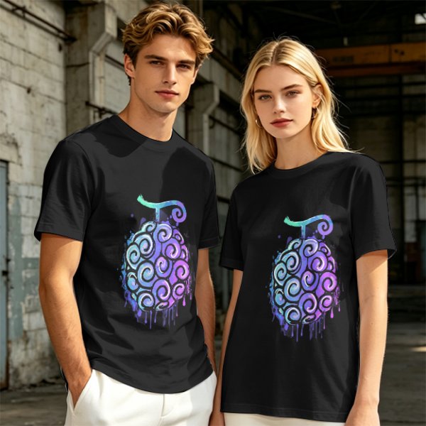 Olive T-Shirt with Devil Fruit Swirl Art Print