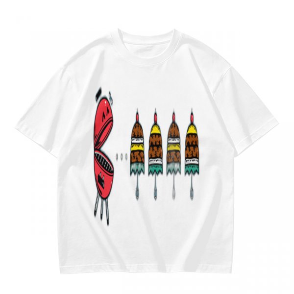 Olive T-Shirt With Cartoon Grill And Skewers Print