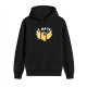 Black hoodie with pirate chick graphic and 'I HATE' text