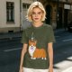 Olive Green T-Shirt With I Love My Corgi Graphic Print