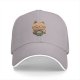 Black baseball cap with cute cat holding coffee cup print
