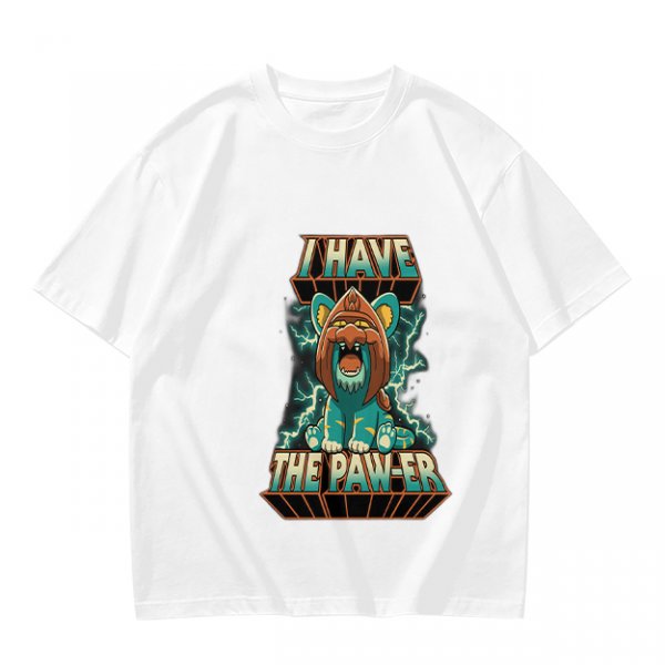 I Have The Paw-er Lion Graphic Olive T-Shirt