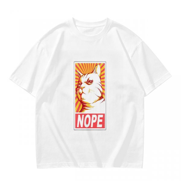 Olive Green T-Shirt With Grumpy Cat 'NOPE' Propaganda Print