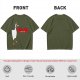 Olive T-Shirt With Metal Goose Solid Parody Graphic Print