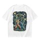 Olive T-shirt with Starry Night Style He-Man vs Skeletor Art