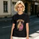 Olive green graphic t-shirt with dog data system print