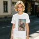Olive T-shirt with ukiyo-e style fantasy creature graphic print