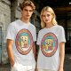 Olive T-Shirt with Sad Toast Holding Coffee and Phone Mental Bake Down Print