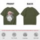 Olive T-shirt with Totoro and Friends Watercolor Print