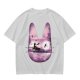 Olive T-Shirt With Witch Riding Broom Silhouette In Bunny Outline