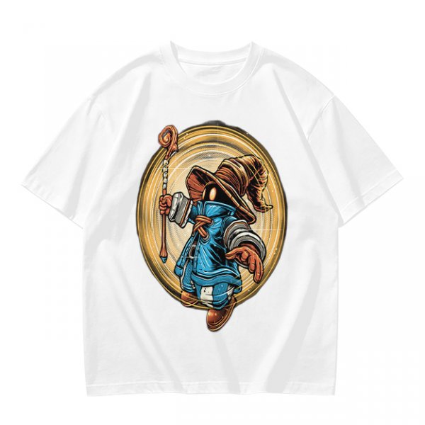 Olive T-Shirt With Fantasy Wizard Character Graphic Print