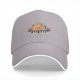 Black baseball cap with capybara drinking coffee 'CAFE BARA' print